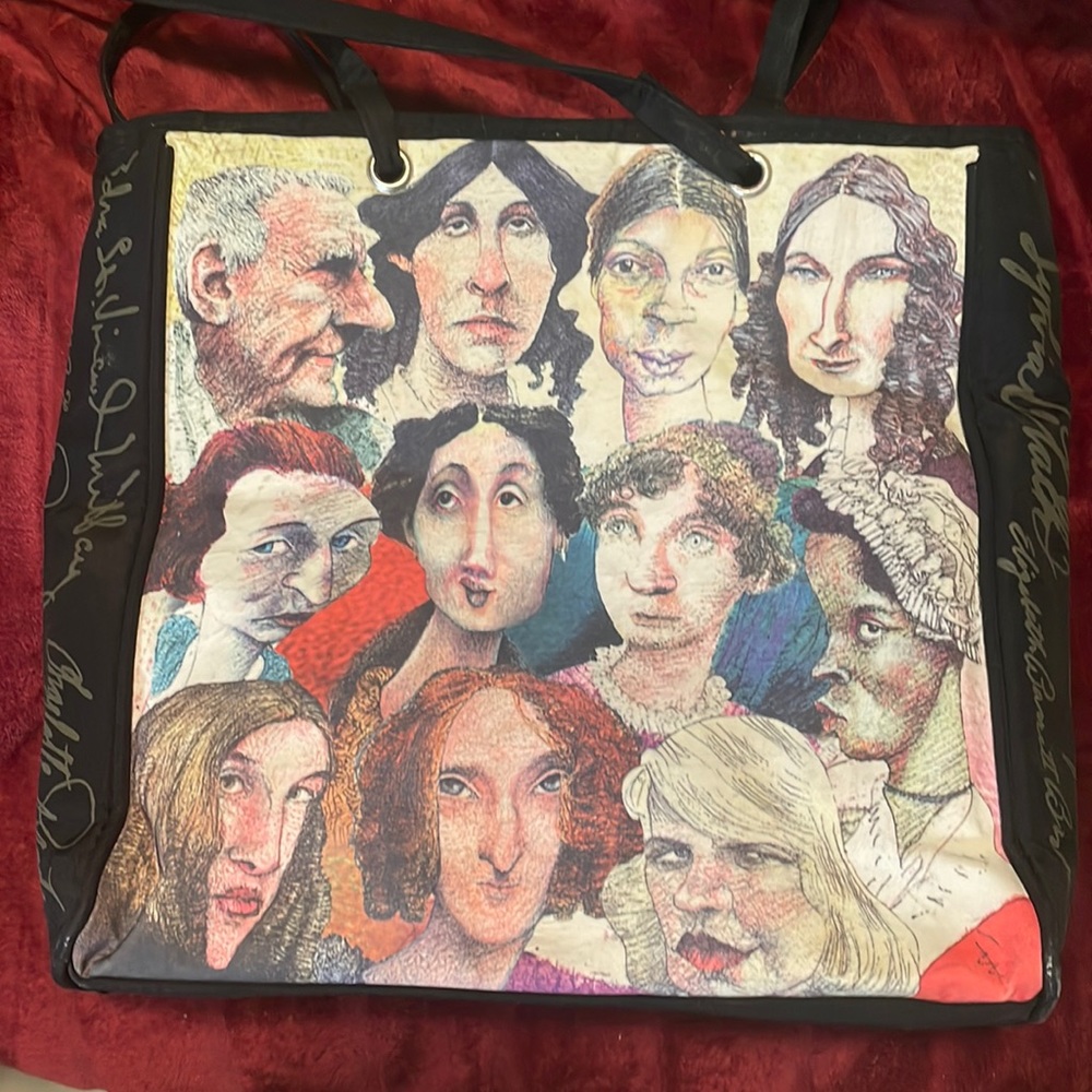 Literary Luminaries bag by Mike Caplanis 2006 featuring writers and signatures